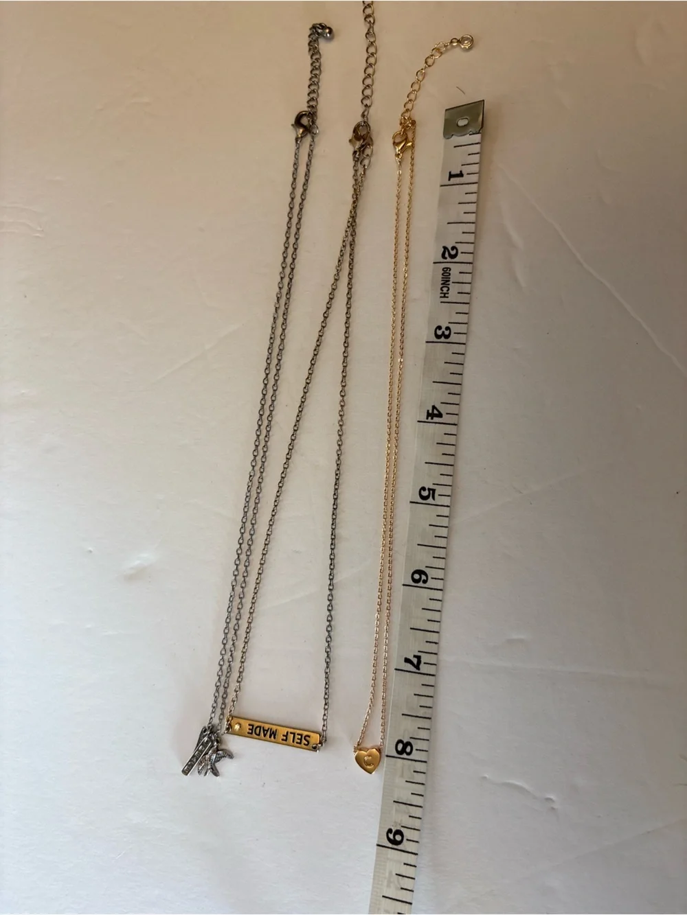 Layered Dainty Necklace Set Self Made Heart Bird Charm Bundle of 3